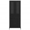 Highboard Czarny Dąb 69,5 x 34 x 180 cm Materiał drewnopochodny