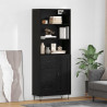 Highboard z szufladą 2 pcs Czarny Dąb Materiał drewnopochodny