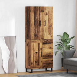 Highboard z szufladą 2 pcs Stare drewno 69,5 x 34 x 180 cm