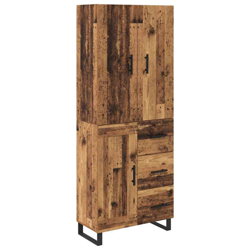 Highboard z szufladą 2 pcs Stare drewno 69,5 x 34 x 180 cm