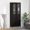 Highboard 2 pcs Czarny Dąb Materiał drewnopochodny