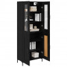Highboard 2 pcs Czarny Dąb Materiał drewnopochodny