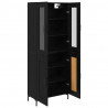 Highboard 2 pcs Czarny Dąb Materiał drewnopochodny
