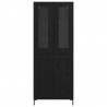 Highboard 2 pcs Czarny Dąb Materiał drewnopochodny