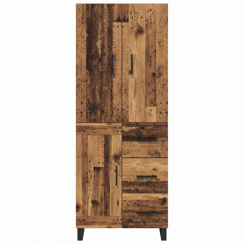 Highboard z szufladą 2 pcs Stare drewno 69,5 x 34 x 180 cm