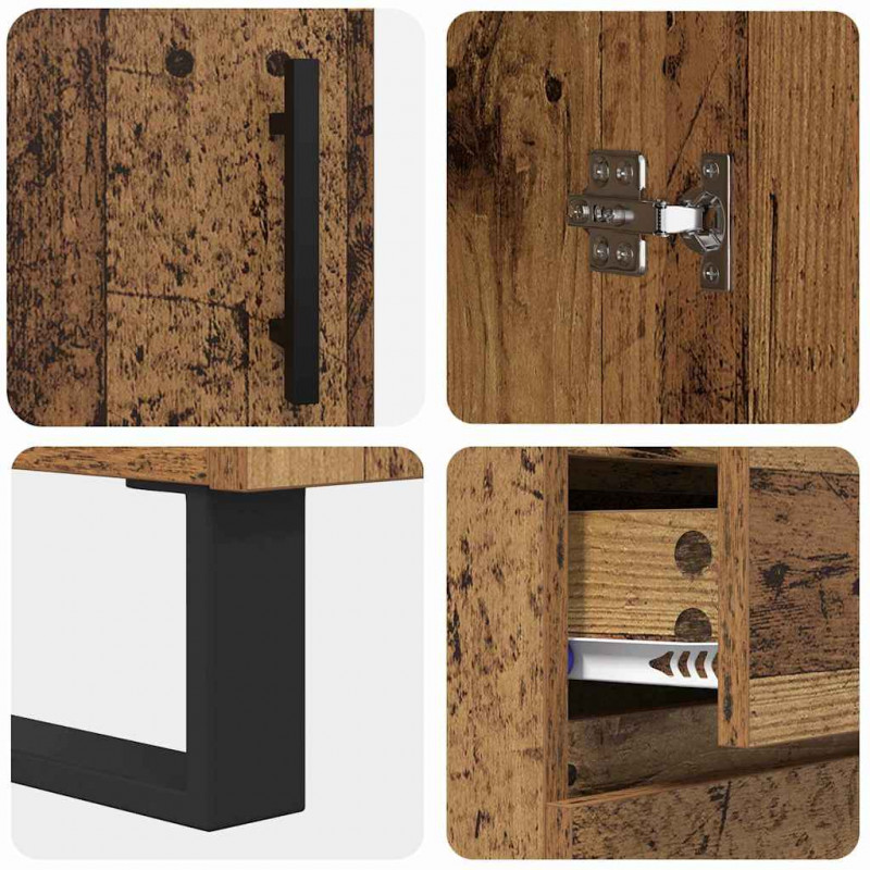 Highboard z szufladą 2 pcs Stare drewno 69,5 x 34 x 180 cm