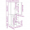 Highboard z szufladą 2 pcs Stare drewno 69,5 x 34 x 180 cm