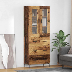 Highboard z szufladą 2 pcs Stare drewno Materiał drewnopochodny
