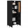 Highboard 2 pcs Czarny Dąb Materiał drewnopochodny