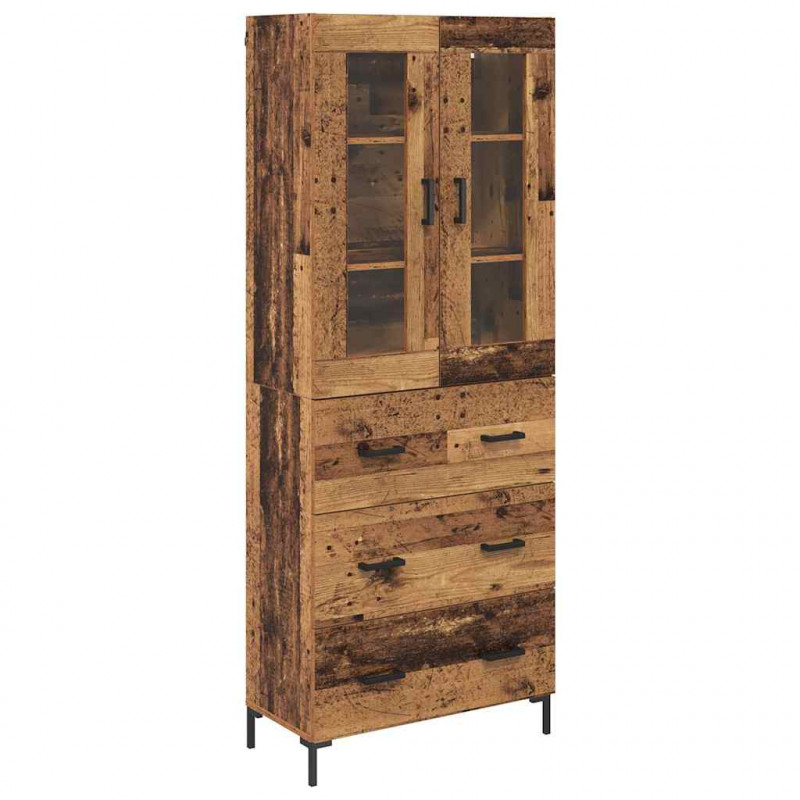 Highboard z szufladą 2 pcs Stare drewno Materiał drewnopochodny