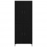 Highboard 2 pcs Czarny Dąb Materiał drewnopochodny