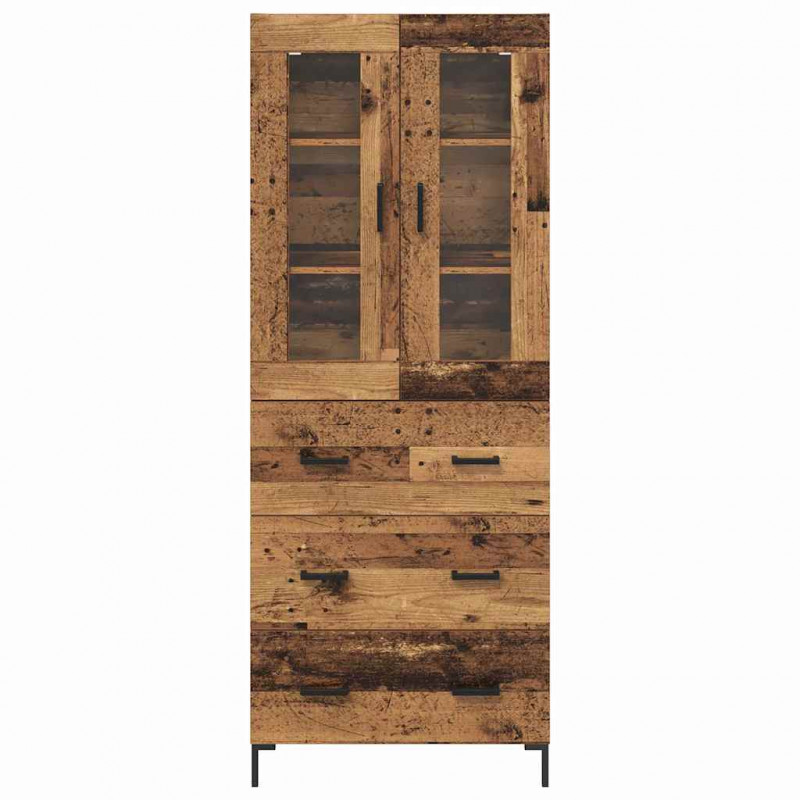Highboard z szufladą 2 pcs Stare drewno Materiał drewnopochodny