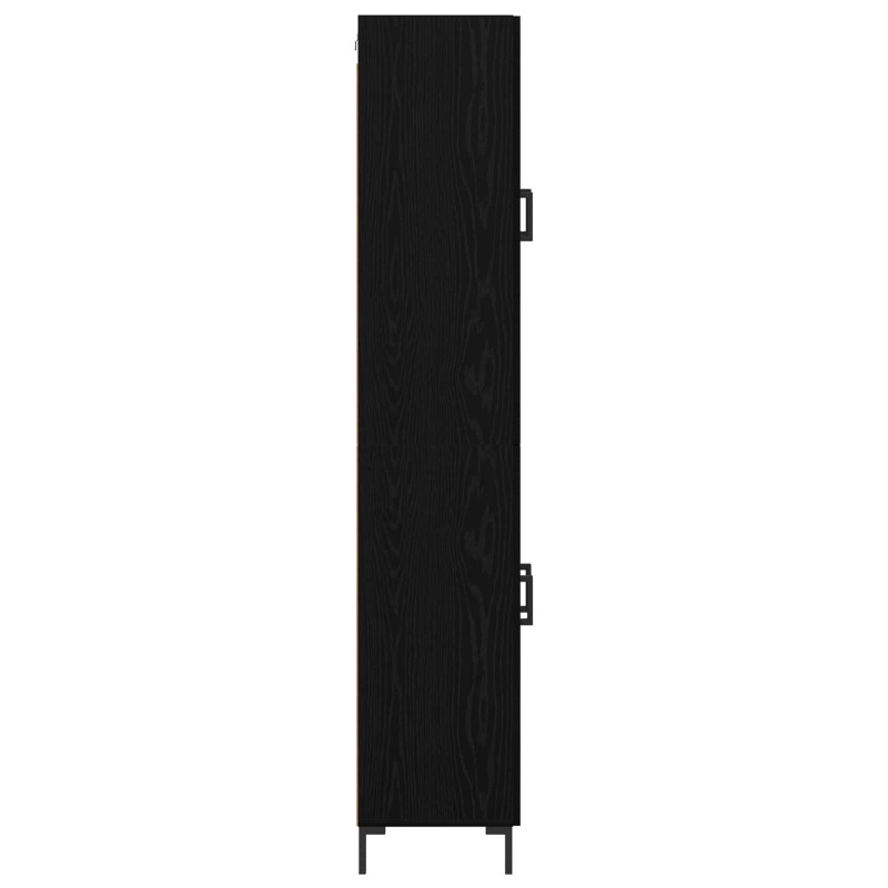 Highboard 2 pcs Czarny Dąb Materiał drewnopochodny
