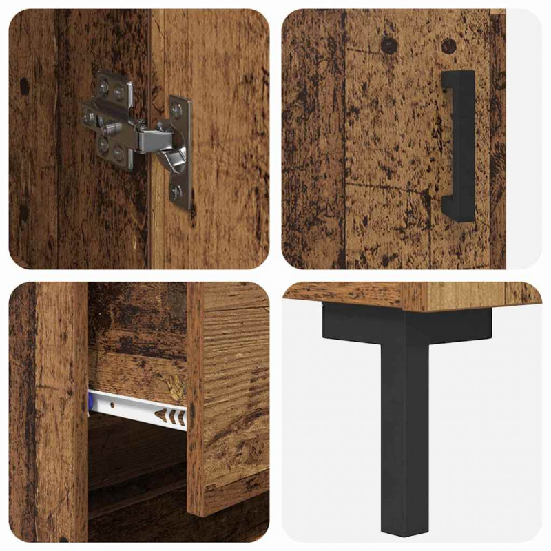 Highboard z szufladą 2 pcs Stare drewno Materiał drewnopochodny