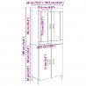 Highboard 2 pcs Czarny Dąb Materiał drewnopochodny