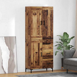 Highboard z szufladą 2 pcs Stare drewno Materiał drewnopochodny