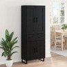 Highboard Czarny Dąb 69,5 x 34 x 180 cm Materiał drewnopochodny