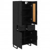 Highboard Czarny Dąb 69,5 x 34 x 180 cm Materiał drewnopochodny