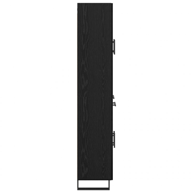 Highboard Czarny Dąb 69,5 x 34 x 180 cm Materiał drewnopochodny