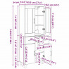 Highboard Czarny Dąb 69,5 x 34 x 180 cm Materiał drewnopochodny