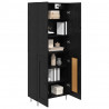 Highboard 2 pcs Czarny Dąb Drewno inżynieryjne i szkło