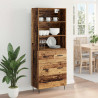 Highboard z szufladą 2 pcs Stare drewno Materiał drewnopochodny