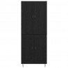 Highboard 2 pcs Czarny Dąb Drewno inżynieryjne i szkło