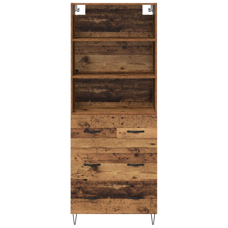 Highboard z szufladą 2 pcs Stare drewno Materiał drewnopochodny