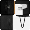 Highboard 2 pcs Czarny Dąb Drewno inżynieryjne i szkło