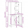 Highboard 2 pcs Czarny Dąb Drewno inżynieryjne i szkło