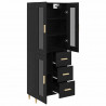 Highboard Czarny Dąb 69,5 x 34 x 180 cm Materiał drewnopochodny