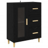Highboard Czarny Dąb 69,5 x 34 x 180 cm Materiał drewnopochodny