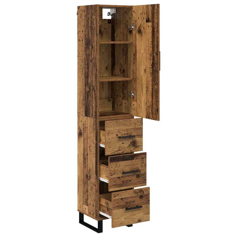 Highboard z szufladą Stare drewno 34,5 x 34 x 180 cm