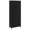 Highboard z szufladą 2 pcs Czarny Dąb Materiał drewnopochodny