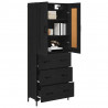 Highboard z szufladą 2 pcs Czarny Dąb Materiał drewnopochodny