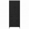 Highboard z szufladą 2 pcs Czarny Dąb Materiał drewnopochodny