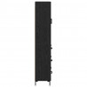 Highboard z szufladą 2 pcs Czarny Dąb Materiał drewnopochodny