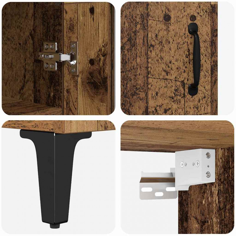 Highboard Montowane na ścianie Stare drewno 69,5 x 34 x 180 cm