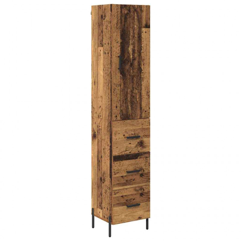 Highboard z szufladą Stare drewno 34,5 x 34 x 180 cm