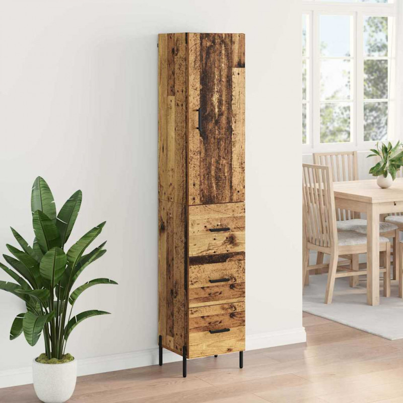 Highboard z szufladą Stare drewno 34,5 x 34 x 180 cm
