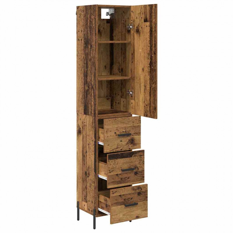 Highboard z szufladą Stare drewno 34,5 x 34 x 180 cm