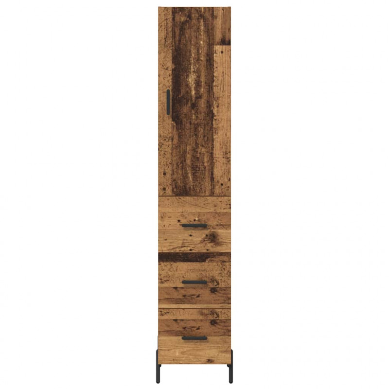 Highboard z szufladą Stare drewno 34,5 x 34 x 180 cm