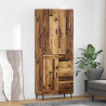 Highboard 2 pcs Stare drewno Drewno inżynieryjne i szkło