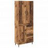 Highboard 2 pcs Stare drewno Drewno inżynieryjne i szkło