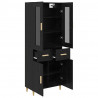 Highboard Czarny Dąb 69,5 x 34 x 180 cm Materiał drewnopochodny
