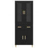 Highboard Czarny Dąb 69,5 x 34 x 180 cm Materiał drewnopochodny