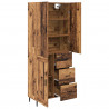 Highboard 2 pcs Stare drewno Drewno inżynieryjne i szkło