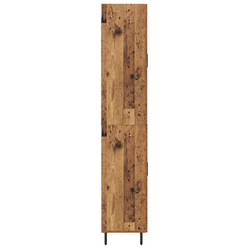 Highboard 2 pcs Stare drewno Drewno inżynieryjne i szkło
