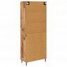 Highboard 2 pcs Stare drewno Drewno inżynieryjne i szkło