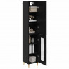 Highboard 2 pcs Czarny Dąb Materiał drewnopochodny
